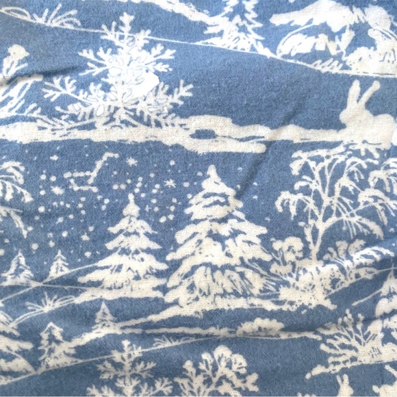 PJ Salvage NWT Winter Scene steel blue flannel sleep pants large 100% cotton - Picture 4 of 8